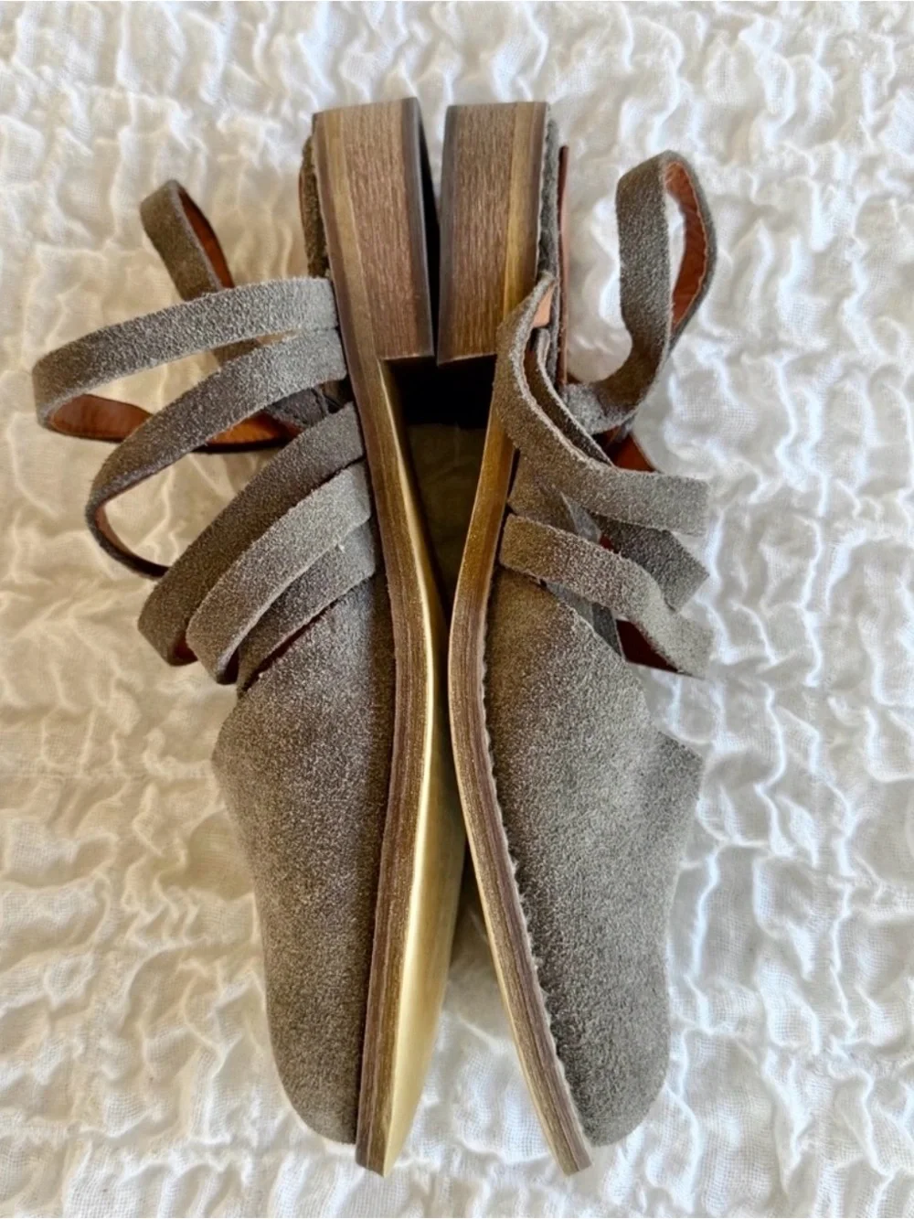 Inmaculada Gray Suede Slingback Closed Toe Shoe EU36/US6